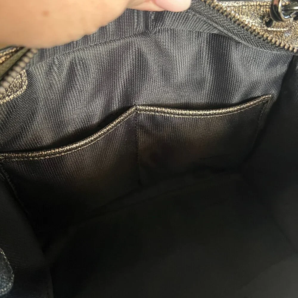 Coach Vintage Mini Crosby Metallic Pebbled Leather Purse Handbag Crossbody Strap